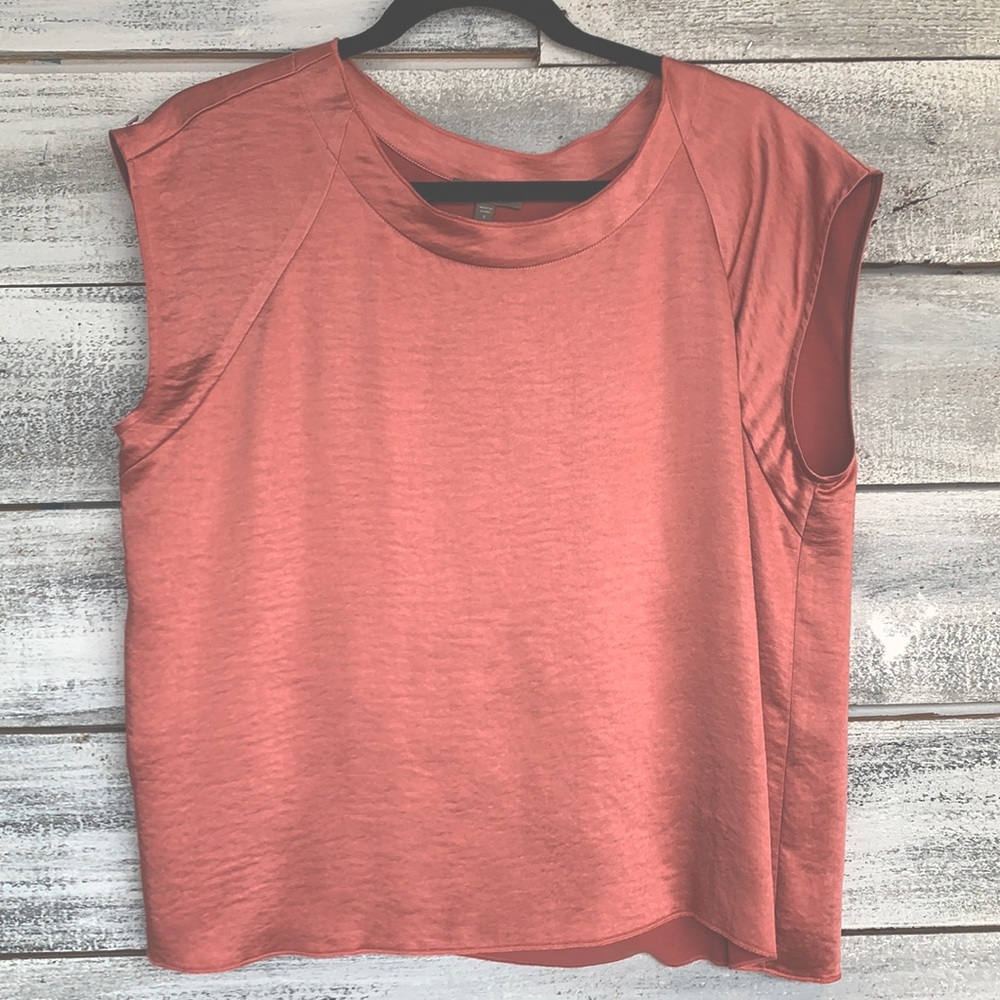 Satin short sleeve blouse